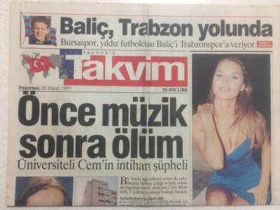 Takvim Gazetesi 28 Nisan 1997 - Ozan Orhon Ve Ebru Şallı İmam Nikahlı GZ24250 - 1