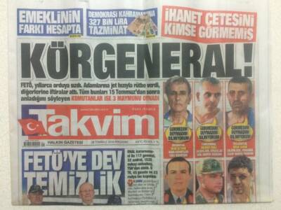 Takvim Gazetesi 28 Temmuz 2016 - Fetöye Dev Temizlik GZ29200 - 1