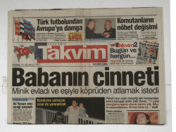 Takvim Gazetesi 29 Ağustos 1997 -Türk Futbolundan Avrupaya Damga GZ5931 - 2
