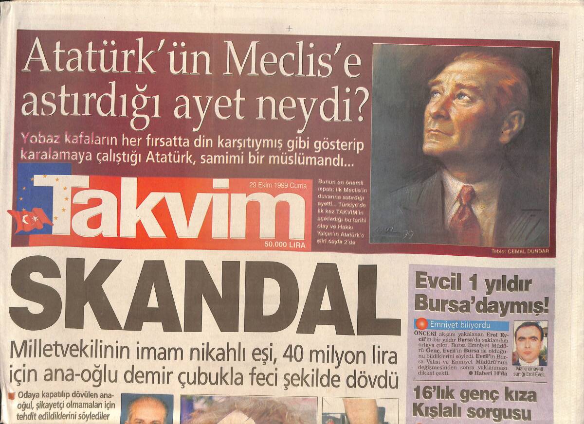 Takvim Gazetesi 29 Ekim 1999 - Özlem Savaş Yeni Kaset Çıkardı - Galatasaraylı Oyunculara Büyük Kanca GZ158102 - 1