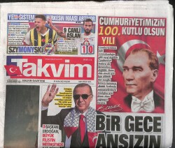 Takvim Gazetesi 29 Ekim 2023 - Cumhuriyetimizin 100. Yılı Kutlu Olsun GZ131486 - Gökçekoleksiyon