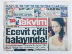 Takvim Gazetesi - 29 Kasım 1996 - Ecevit Çifti Balayında GZ46414 - 1
