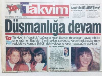 Takvim Gazetesi - 29 Nisan 1996 - Düşmanlığa Devam GZ42721 - 1