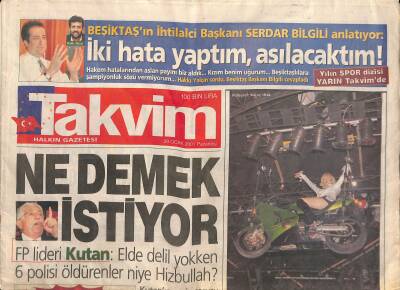 Takvim Gazetesi 29 Ocak 2001 - Lucescu İle Bir Yıl Daha - Yahudiler İngilizlere Çok Kızdı GZ118180 - 1