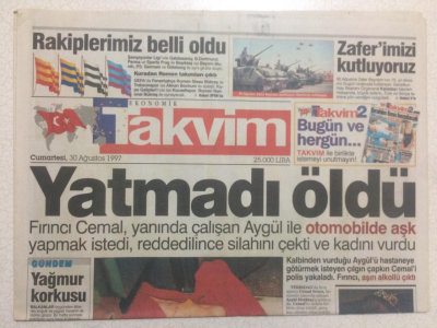 Takvim Gazetesi 30 Ağustos 1997 - Galatasaray-Beşiktaş,Kolay Olmayacak GZ24260 - 1