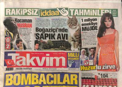 Takvim Gazetesi 30 Eylül 2012 - Fenerbahçe Hocasız Kasımpaşa Önünde İki Golle Yıkıldı - 1 Milyon Emekliye Müjde GZ124520 - 1