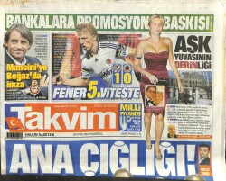 Takvim Gazetesi 30 Eylül 2013 - Fenerbahçe 5.Viteste GZ101093 - 2