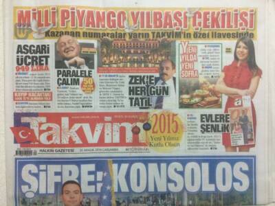 Takvim Gazetesi 31 Aralık 2014 - Fenerbahçe Gözünü Fransaya Dikti GZ29450 - 1