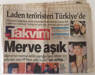Takvim Gazetesi 31 Ekim 1999 - Merve Kavakçı Aşk Evliliğimi Yaptı Yoksa Oyun Mu ? GZ31444 - 1