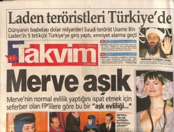 Takvim Gazetesi 31 Ekim 1999 - Müşerref Akay'ın Oğlu Boşanıyor - Kışlalı Suikastı İçin İlk Tutuklama - Yüzyılın Canavarı 