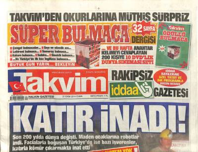 Takvim Gazetesi 31 Ekim 2014 - Kömür Ocaklarında Katır İnadı GZ101103 - 2