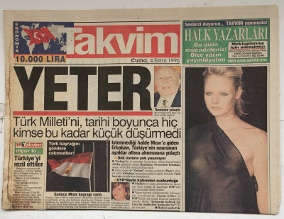 Takvim Gazetesi 4 Ekim 1996 - 37 Terörist Öldürüldü GZ7658 - 1