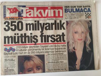 Takvim Gazetesi - 4 Şubat 1997 - Sayısal Latonun En Az 350 Milyara Ulaşması Bekleniyor - GZ47011 - 1