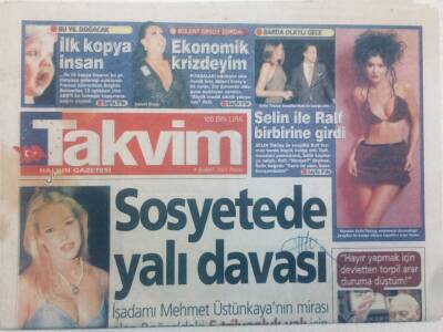 Takvim Gazetesi - 4 Şubat 2001 - Bülent Ersoy Zorda Ekonomik Krizdeyim GZ46800 - 1