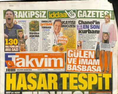 Takvim Gazetesi 4 Şubat 2014 - Galatasaray Ocak Ayında Tam 9 Futbolcuyla 130 Milyon Liralık Sözleşme İmzaladı GZ106302 - 1