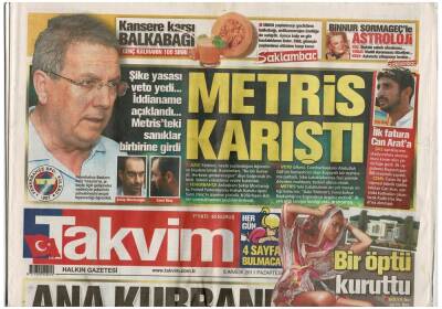 Takvim Gazetesi 5 Aralık 2011 - Şike Yasası Veto Yedi - Tokyo Otomobil Fuarında Sıra Dışı Otomobil Geçiti GZ48058 - 1