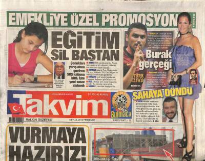 Takvim Gazetesi 5 Eylül 2013 - Dolarda Hain Plan - Eğitim Sil Baştan GZ116605 - 1