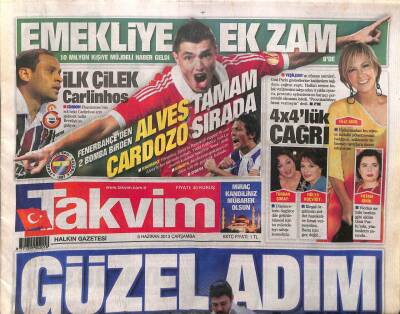 Takvim Gazetesi 5 Haziran 2013 - Fatma Girik Türkan Şoray Filiz Akından Gezi Parkı Eylemine Çağrı GZ104869 - 1