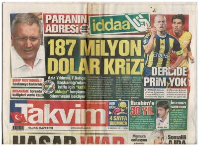 Takvim Gazetesi 6 Aralık 2011 - İbrahim Tatlıses Almanyada Değil GATAda Tedavi Olsaydım Şimdi Konuşuyordum İtirafı Yaptı GZ48057 - 1