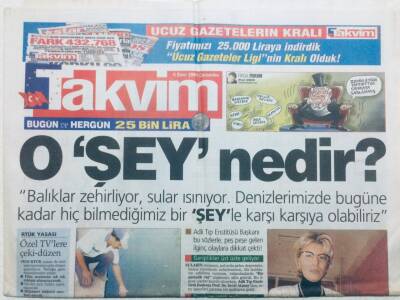 Takvim Gazetesi 6 Ekim 1999 - Balıklar Zehirliyor,Sular Isınıyor GZ41575 - 1