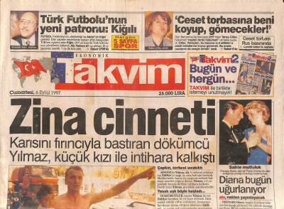 Takvim Gazetesi 6 Eylül 1997 - Barış Mançoya Belçika Ödülü - Türk Futbolunun Yeni Patronu Kiğılı GZ92539 - 1
