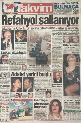 Takvim Gazetesi 6 Şubat 1997-Erbakan Ve Çiller Birbiri Ardına Ortaya Çıkan Krizleri Aşamıyorlar GZ45458 - 1