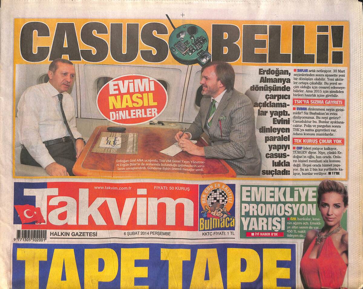 Takvim Gazetesi 6 Şubat 2014 - Galatasaray'ın Yeni Ordusu - Burcu Esmersoy Evlilik Sözleşmesi Yapalım Dedi GZ154867 - 1