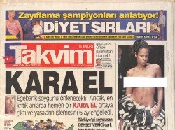 Takvim Gazetesi 7 Ekim 2000 - Bülent Ersoy'a Dayak - Kara El GZ3182 - Gökçekoleksiyon