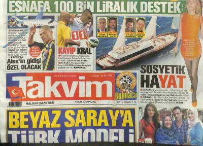 Takvim Gazetesi 7 Ekim 2012 - Beyaz Saraya Türk Modeli GZ107472 - 1
