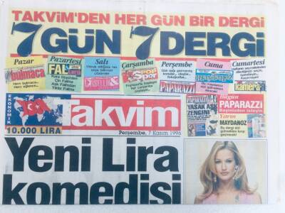 Takvim Gazetesi - 7 Kasım 1996 - Yeni Lira Komedisi GZ46328 - 1