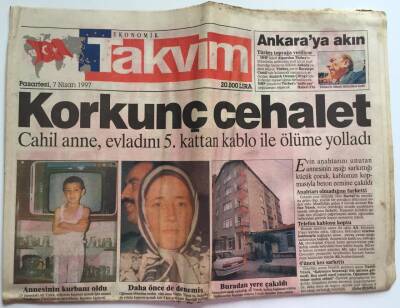 Takvim Gazetesi 7 Nisan 1997 - Türkeş Toprağa Veriliyor Ankaraya Akın GZ39161 - 1
