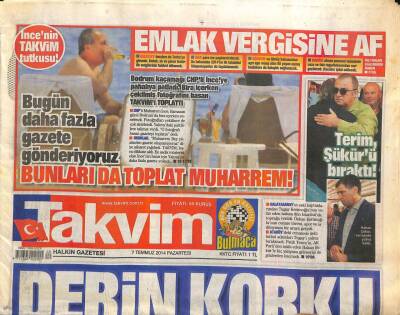 Takvim Gazetesi 7 Temmuz 2014 - Hakan Şükür , Cenazede Yalnız Kaldı GZ100068 - 1