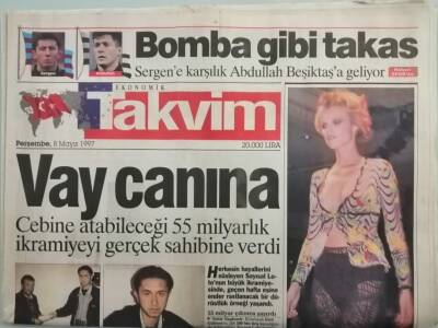Takvim Gazetesi 8 Mayıs 1997 Bülent Ersoy İtalyan Firmasının Mahkemeye Veriyor - GZ44675 - 2