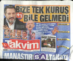 Takvim Gazetesi 8 Ocak 2015 - 160 Bin Emeklinin Geliri Artacak - Acarlar Marketi Boşalttı GZ100739 - 2