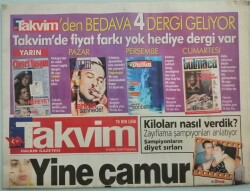 Takvim Gazetesi 9 Ekim 2000 Çapkın Şovmen Yine İş Başında - GZ44669 - 2