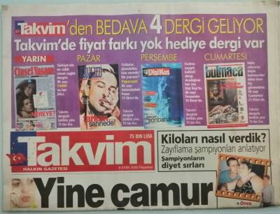 Takvim Gazetesi 9 Ekim 2000 Çapkın Şovmen Yine İş Başında - GZ44669 - 2