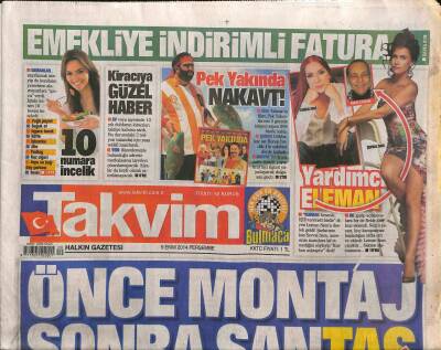 Takvim Gazetesi 9 Ekim 2014 - Chobaniden Kobaniye 2 Milyon $ GZ100131 - 2