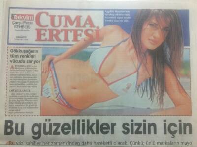 Takvim Gazetesi Cuma Ertesi Eki 5 Haziran 2004 - Gökkuşağının Tüm Renkleri Vücudu Sarıyor GZ38143 - 1