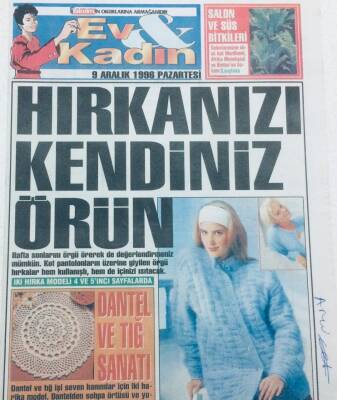 Takvim Gazetesi Ev Kadın Eki - 9 Aralık 1996 - Hırkanızı Kendiniz Örün GZ46416 - 1
