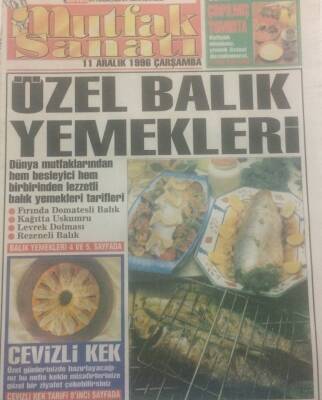Takvim Gazetesi Mutfak Sanatı Eki 11 Aralık 1996 - Özel Balık Yemekleri GZ38144 - 1