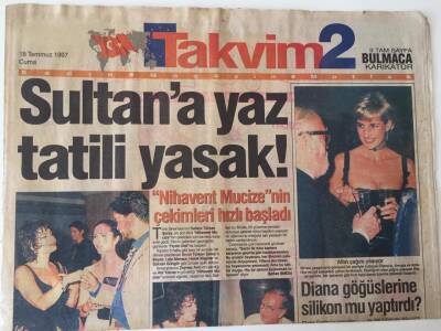 Takvim Gazetesi Takvim 2 Eki - 18 Temmuz 1997 - Türkan Şoraya Yaz Tatili Yasak Nihavent Mucizenin Çekimleri Başladı - GZ43611 - 2