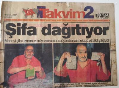 Takvim Gazetesi Takvim 2 Eki - 19 Temmuz 1997 - Şnadraya Şifa Dağıtıyor - GZ43612 - 2
