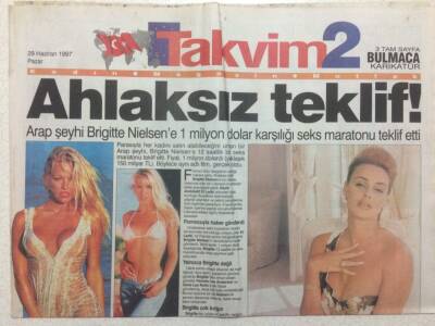 Takvim Gazetesi Takvim 2 Eki 29 Haziran 1997 - Ahlaksız Teklif GZ34136 - 1