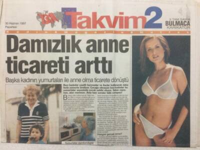 Takvim Gazetesi Takvim 2 Eki 30 Haziran 1997 - Damızlık Anne Ticareti Arttı GZ34135 - 1