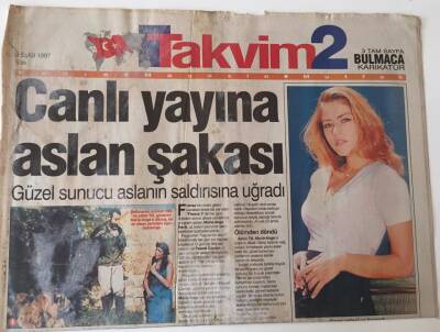 Takvim Gazetesi Takvim 2 Eki - 9 Eylül 1997 - Marie Ange Canlı Yayında Aslan Şakası .- GZ43619 - 2