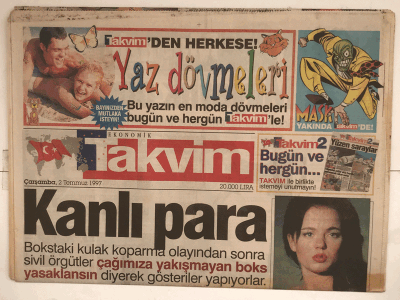 Takvim Gazetesi Takvim2 Eki İle 2 Temmuz 1997 - Bergamada Gergin Gece GZ5159 - 1