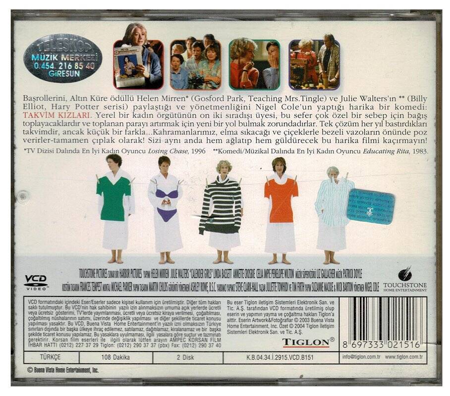Takvim Kızları - Calendar Girls 1996 VCD Film VCD27 - 2