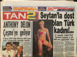 Tan 2 Gazetesi 6 Haziran 1987 - Anthony Delon Çeşme'ye Geliyor - Metin Erksan'ın Yönettiği Filmde Başrolü Fatma Girik Oynuyor GZ3824 - Gökçekoleksiyon