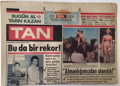 Tan Gazetesi 1 Ekim 1983 - Muazzez Abacı Sevdiğim Erkeğe 10 Milyon Feda Olsun GZ16560 - 1
