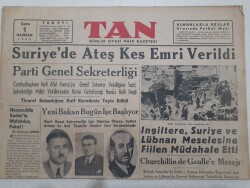 Tan Gazetesi 1 Haziran 1945 - Suriyede Ateş Kes Emri Verildi GZ71517 - 2